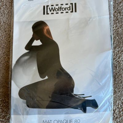 New in Box Wolford Mat Opaque 80 Tights Black color size S